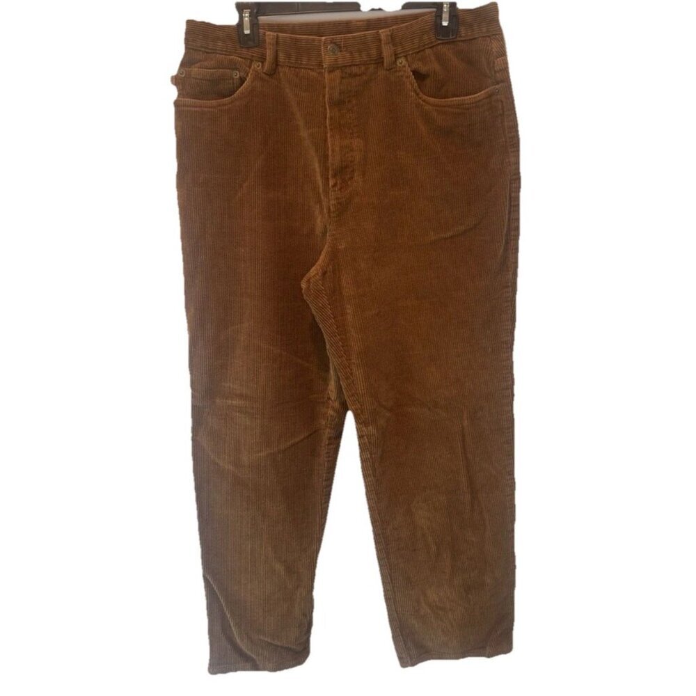 VTG Lauren Jeans Co Ralph‎ Lauren Womens Brown Corduroy Pants 14 Designer Preppy